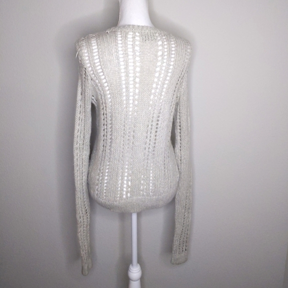 Abercrombie & Fitch Crochet Knit Sweater Extra Long Sleeve Women’s Small - Picture 2 of 9